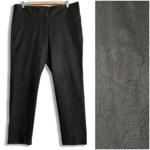 LAND 'N SEA Floral Lace Cropped Ankle Dress Pants Black Sz 12